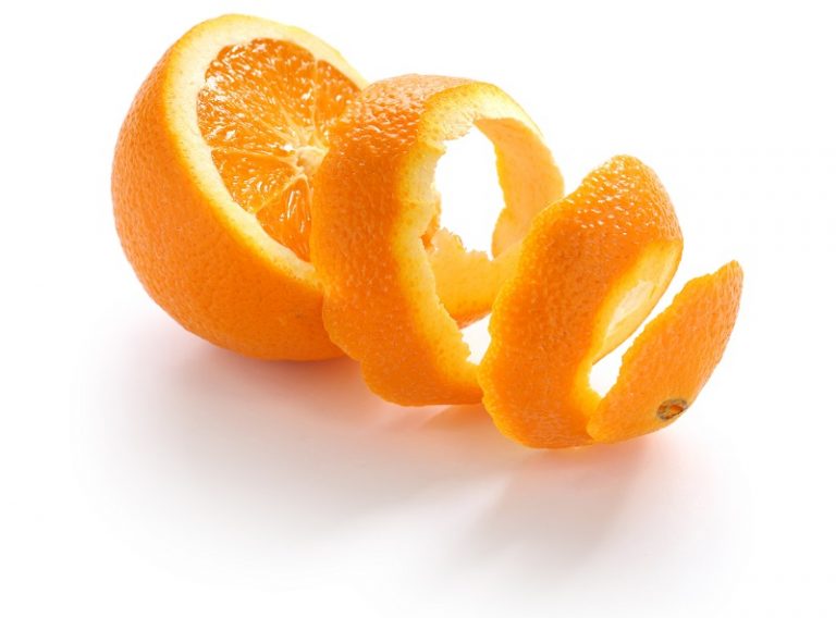 orange peel, orange rind, on white background Medicanco